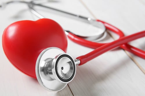 Heart with stethoscope